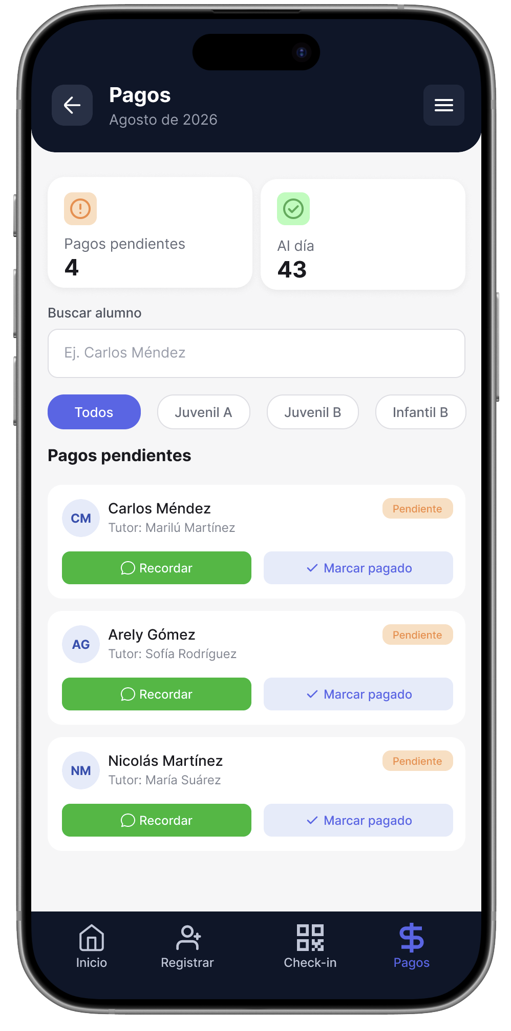 Pagos pendientes