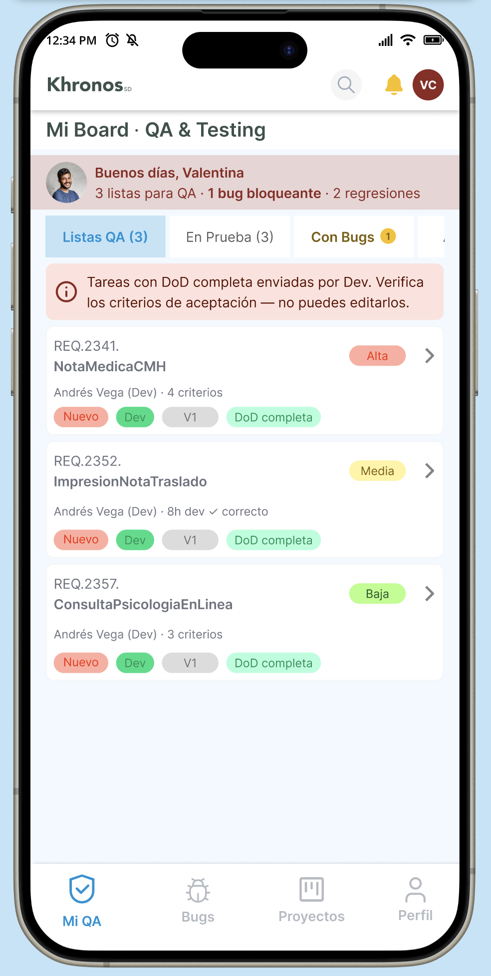 Panel QA · Estados de prueba